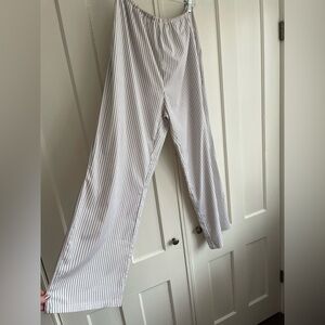 American Eagle Lounge White Striped Wide-Leg Pants Medium Women’s Beachy Summer